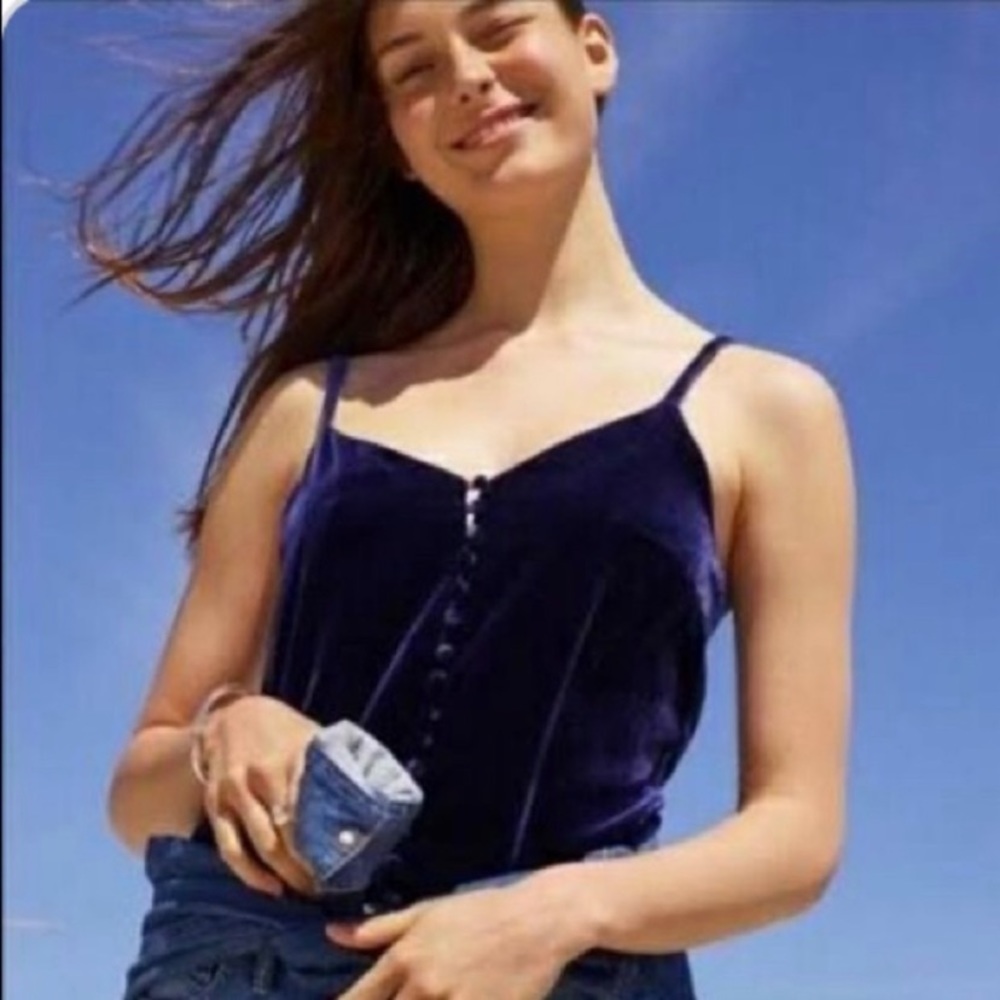 Madewell indego velvet top